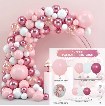 Balloon Garland Arch Kit Birthday Party Decoration Girl Birthday Foil Balloon  Baby Shower Decor Globos Wedding Party Supplies