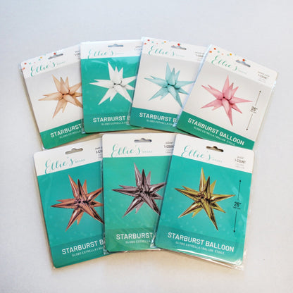 Gold Starburst Cluster Balloon | 12-Point Metallic Foil Star