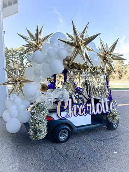 Gold Starburst Cluster Balloon | 12-Point Metallic Foil Star