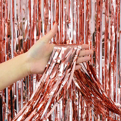 Rose Gold Fringe Curtain